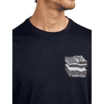 Tricou cu mânecă scurtă Icebreaker Merino 150 Tech Lite SS Tee Evolving Layers Men Midnight Navy