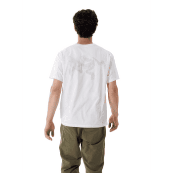 Tricou cu mânecă scurtă Arcteryx Kragg SL Cotton Blurred Bird SS Men White Light / Atmos
