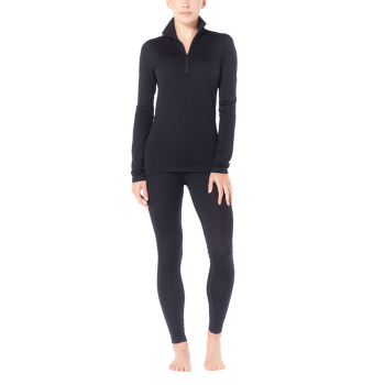 Tricou cu mânecă lungă Icebreaker Oasis LS Half Zip Women (104380) Black001