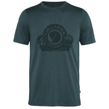 Tricou cu mânecă scurtă Fjällräven Abisko Wool Classic SS Men Dark Navy