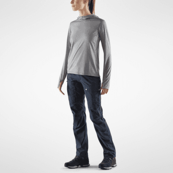 Tricou cu mânecă lungă Fjällräven Abisko Sun-hoodie Women Ultramarine