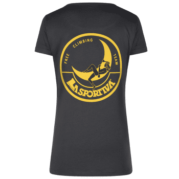 Tricou cu mânecă scurtă La Sportiva CLIMBING ON THE MOON T-Shirt Women Carbon/Giallo