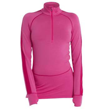 Tricou cu mânecă lungă Icebreaker 260 ZoneKnit™ LS Half Zip Women TEMPO/ELECTRON PINK/CB