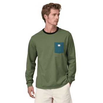 Tricou cu mânecă lungă Patagonia Long-Sleeved Shop Sticker Pocket Responsibili-Tee Gravel Heather