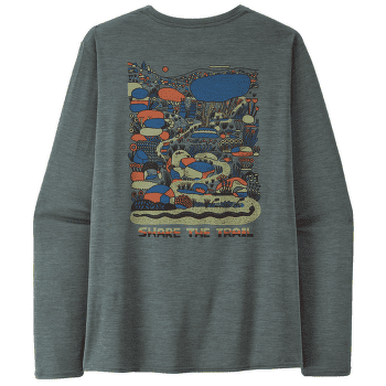 Tricou cu mânecă lungă Patagonia L/S Cap Cool Daily Graphic Shirt - Lands Men Commontrail: Nouveau Green X-Dye