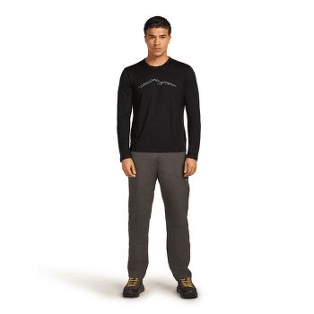 Tricou cu mânecă lungă Icebreaker Merino 150 Tech Lite LS Tee Rainer Ridge Men BLACK