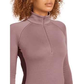 Tricou cu mânecă lungă Icebreaker Merino 260 ZoneKnit™ LS Half Zip Women JAVA/SUMMIT/CB