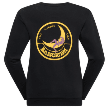 Tricou cu mânecă lungă La Sportiva Climbing on the Moon Sweatshirt Women Nero/Giallo