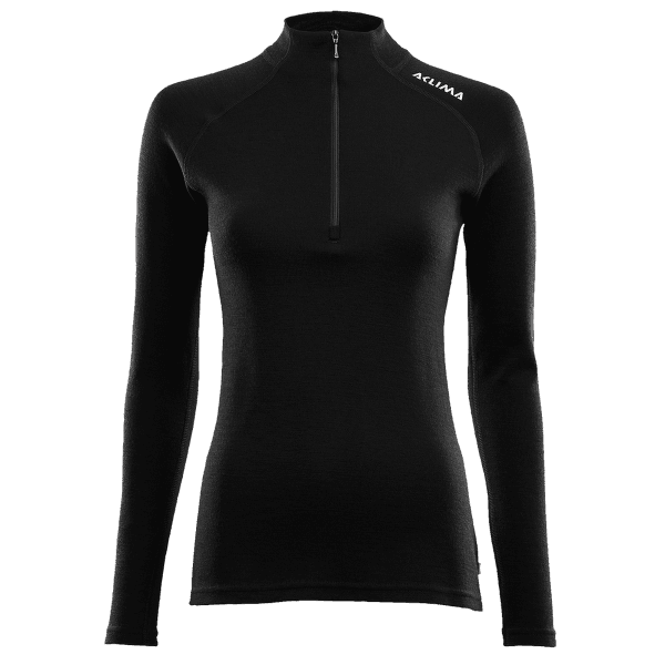 Tricou cu mânecă lungă Aclima WarmWool Mock Neck Shirt Women Jet Black