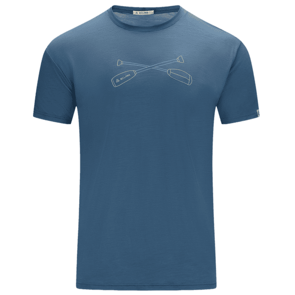 Tricou cu mânecă scurtă Aclima LightWool 140 Tee Oars Men Blue Fusion
