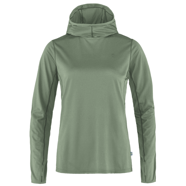 Tricou cu mânecă lungă Fjällräven Abisko Sun-hoodie Women Patina Green