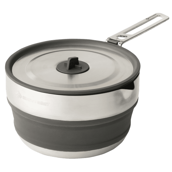 Oală Sea to Summit Detour Stainless Steel Collapsible Pouring Pot - 1.8L Beluga Black
