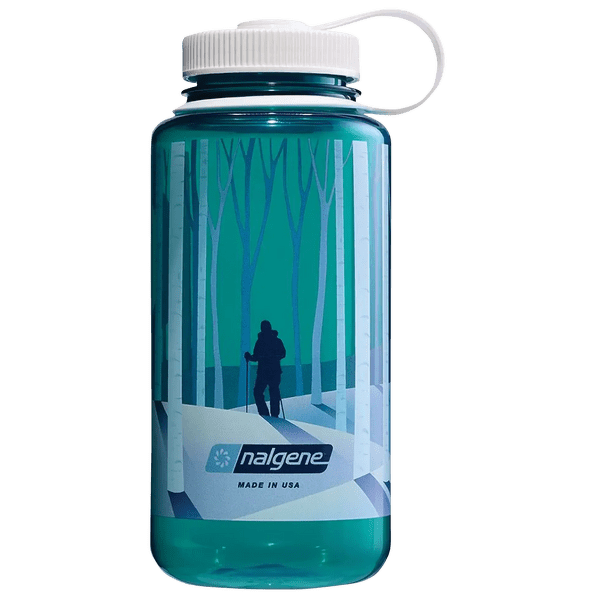 Sticlă Nalgene Wide Mouth 1000 ml Trout with Landscape Forest