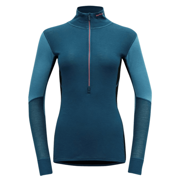 Tricou cu mânecă lungă Devold Wool Mesh 190 Zip Neck Women 422A Flood