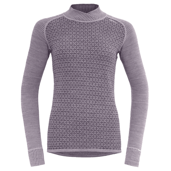 Tricou cu mânecă lungă Devold Kvitegga Merino 230 Cross Neck Women 167A ORCHID