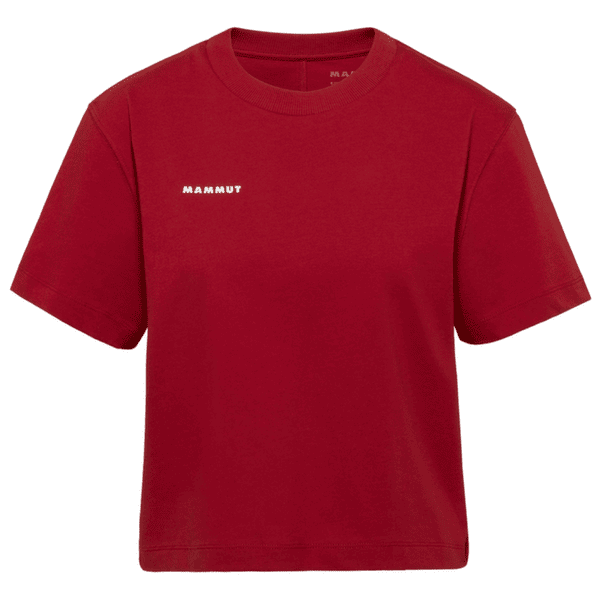 Tricou cu mânecă scurtă Mammut MAMMUT BASE CROPPED T-SHIRT WOMEN MINI LOGO 3818 dark mammut red