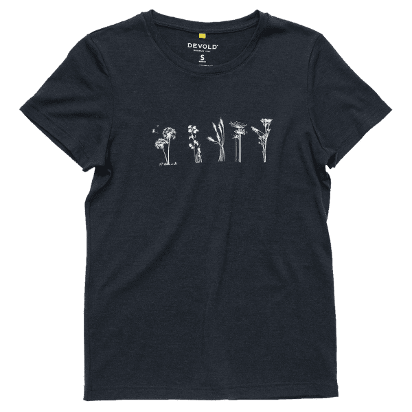 Tricou cu mânecă scurtă Devold Classic Flowers Tee Women 284A INK
