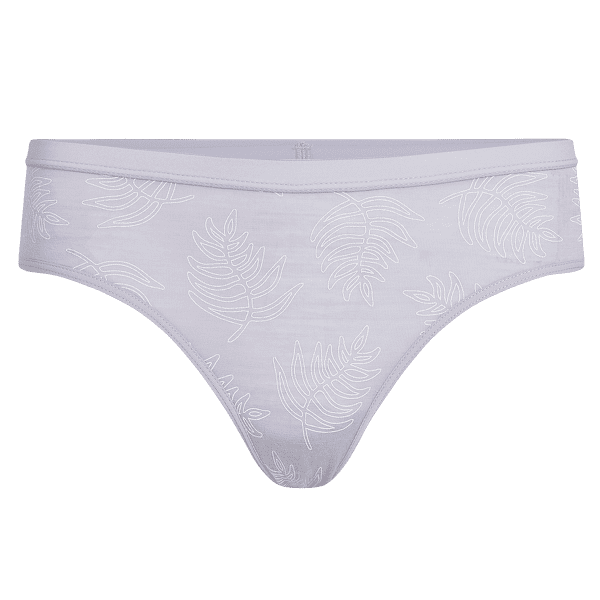 Chiloți Icebreaker Merino 150 Siren Hipkini Fresh Ferns AOP Women GREY QUARTZ/SNOW/AOP