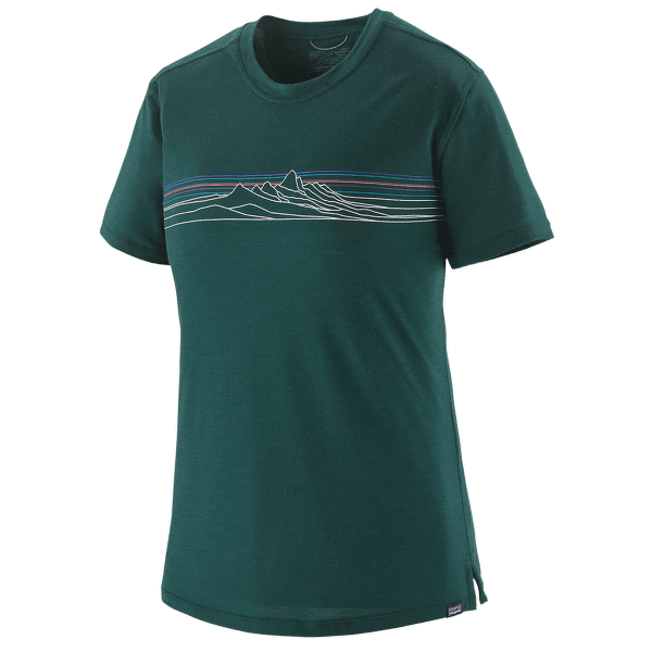 Tricou cu mânecă scurtă Patagonia Cap Cool Merino Graphic Shirt Women Strata Stripe: Cascade Green