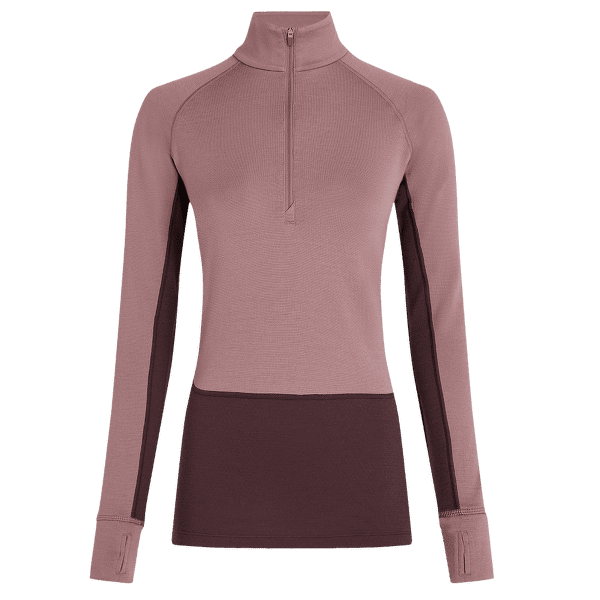 Tricou cu mânecă lungă Icebreaker Merino 260 ZoneKnit™ LS Half Zip Women JAVA/SUMMIT/CB