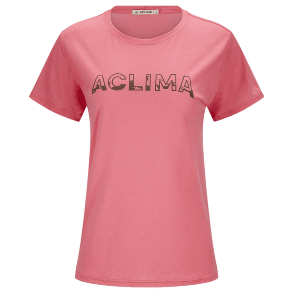 Tricou cu mânecă scurtă Aclima LightWool Tee Logo Women Sun Kissed Coral