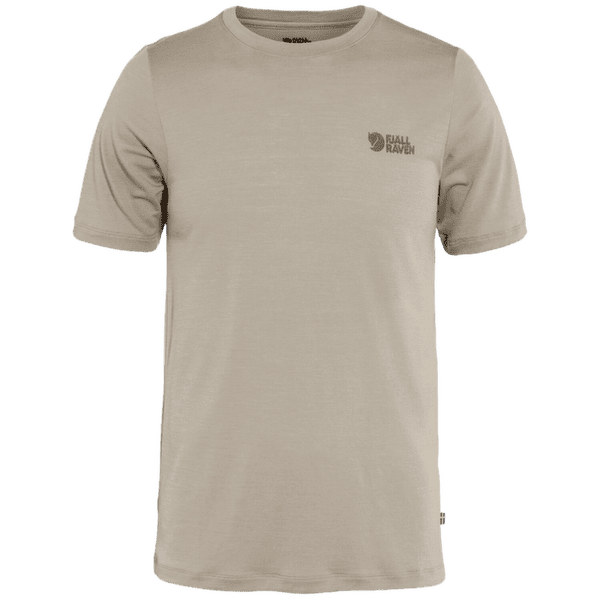 Tricou cu mânecă scurtă Fjällräven Abisko Wool Logo SS Men Light Fossil