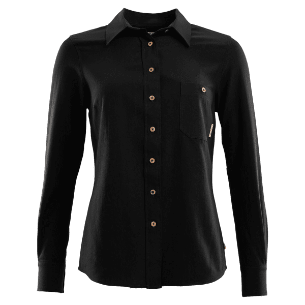 Tricou cu mânecă scurtă Aclima LeisureWool Woven Wool Shirt Women Jet Black