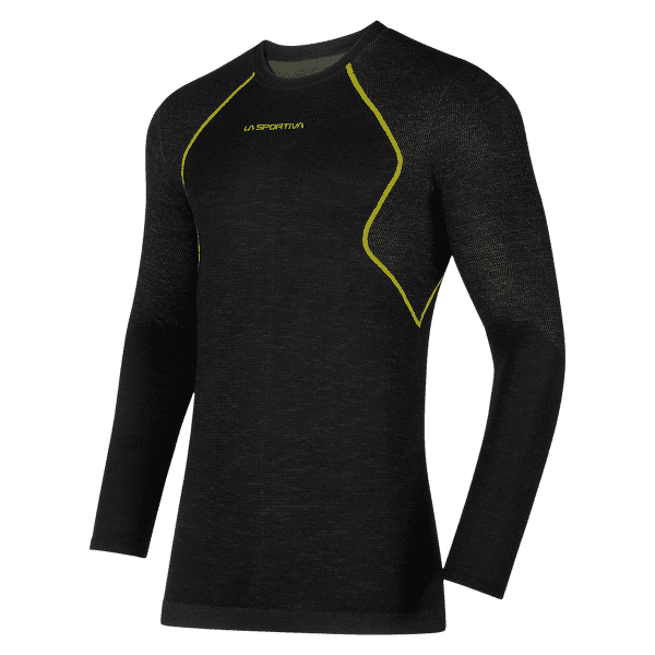 Tricou cu mânecă lungă La Sportiva WOOL40 AERO LONGSLEEVE Men Black/Yellow_999100