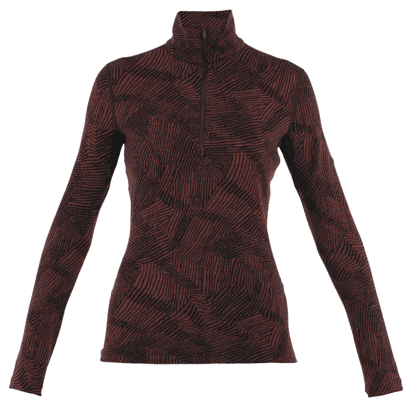 Tricou cu mânecă lungă Icebreaker Merino 260 Vertex LS Half Zip Frozen Forms Women BLACK/PORT/J