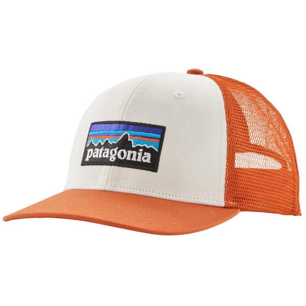 Capac Patagonia P-6 Logo Trucker Hat White w/Redtail Rust