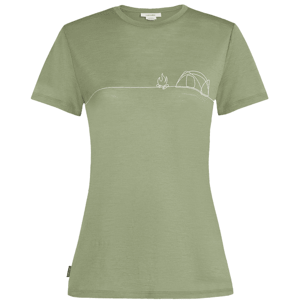 Tricou cu mânecă scurtă Icebreaker Merino 150 Tech Lite SS Tee Single Line Camp Women LICHEN