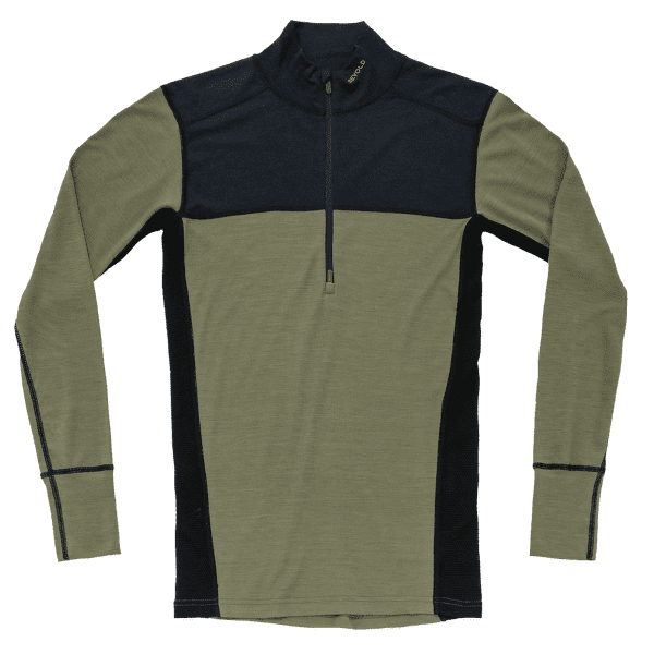 Tricou cu mânecă lungă Devold Lauparen Merino 190 Zip Neck Men 284A INK/LICHEN/BLACK