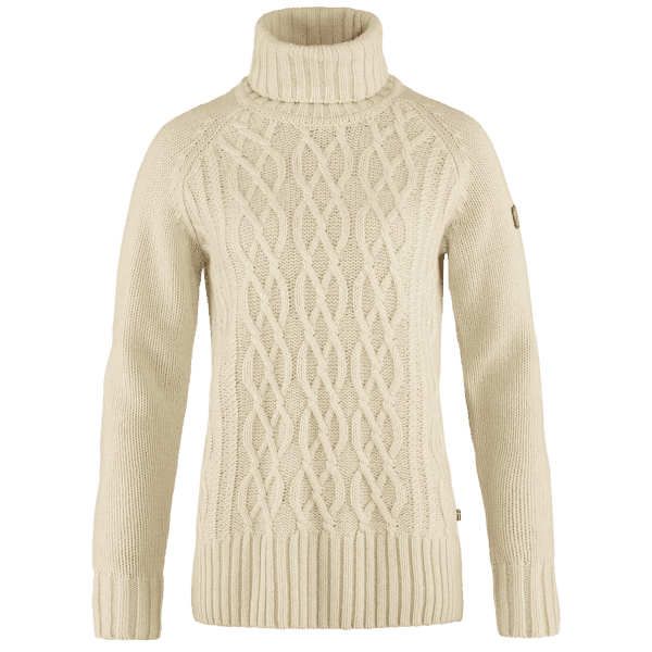 Pulover Fjällräven Övik Cable Knit Roller Neck Women Chalk White