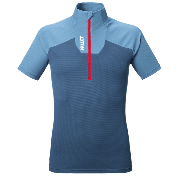 Tricou cu mânecă scurtă Millet KAMET TS ZIP SS Men CORONET BLUE/SAPHIR