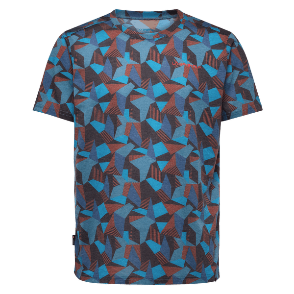 Tricou cu mânecă scurtă La Sportiva DIMENSION T-SHIRT Men Tropic Blue/Cherry Tomato