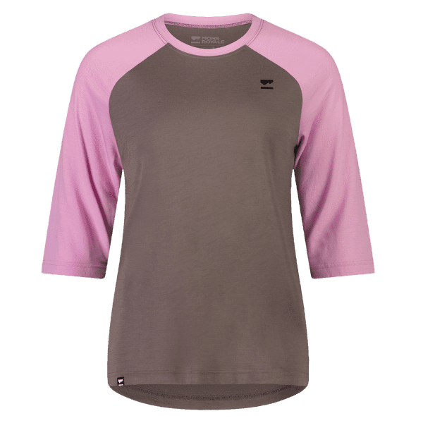 Tricou cu mânecă scurtă Mons Royale Tarn Merino Shift Raglan 3/4 Women Pop Pink / Iron