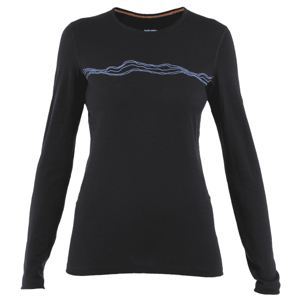 Tricou cu mânecă lungă Icebreaker Merino 200 Oasis LS Crewe Mountain Pulse Women Black