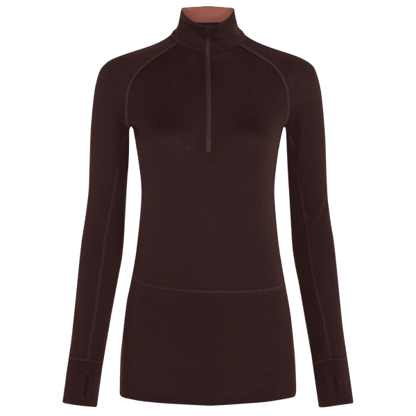 Tricou cu mânecă lungă Icebreaker 260 ZoneKnit™ LS Half Zip Women BITTERSWEET/CEDAR WOOD/CB