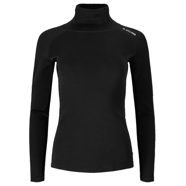Tricou cu mânecă lungă Aclima WarmWool Roll Neck Women Jet Black