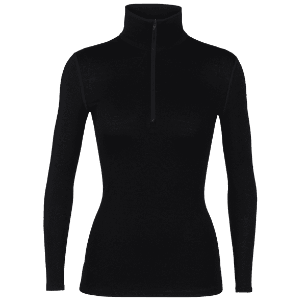 Tricou cu mânecă lungă Icebreaker Tech LS Half Zip Women (104390) Black001