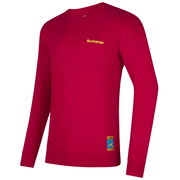 Tricou cu mânecă lungă La Sportiva CLIMBING ON THE MOON Sweatshirt Men Fucsia/Giallo
