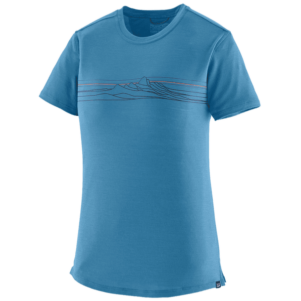 Tricou cu mânecă scurtă Patagonia Cap Cool Merino Graphic Shirt Women Strata Stripe: Shore Blue