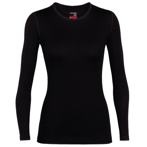Tricou cu mânecă lungă Icebreaker Tech LS Crewe Women (104387) Black001