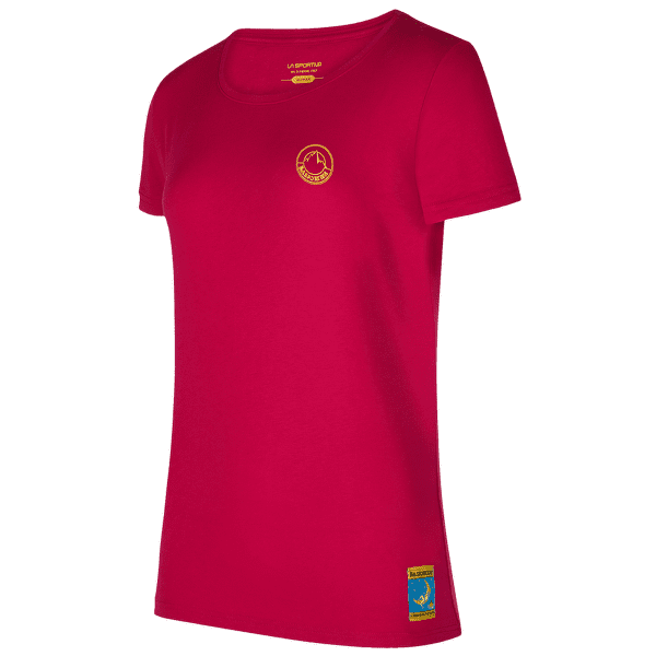 Tricou cu mânecă scurtă La Sportiva CLIMBING ON THE MOON T-Shirt Women Fucsia/Giallo