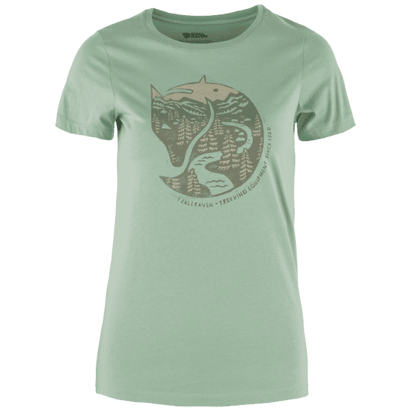 Tricou cu mânecă scurtă Fjällräven Arctic Fox Print T-Shirt Women Misty Green