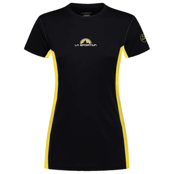 Tricou cu mânecă scurtă La Sportiva PROMO TEE Women Black/Yellow