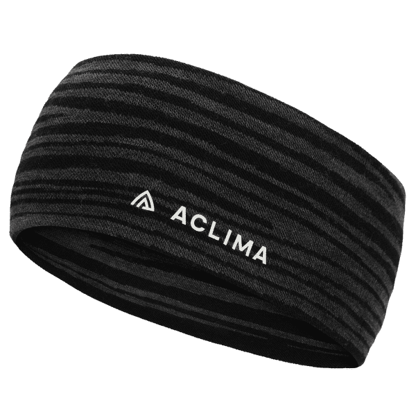Bandă pentru cap Aclima WarmWool Headband Black Motion