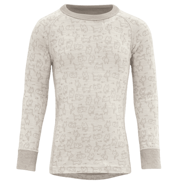 Tricou cu mânecă lungă Devold Duo Active Merino Shirt Kid 010A RAW WHITE