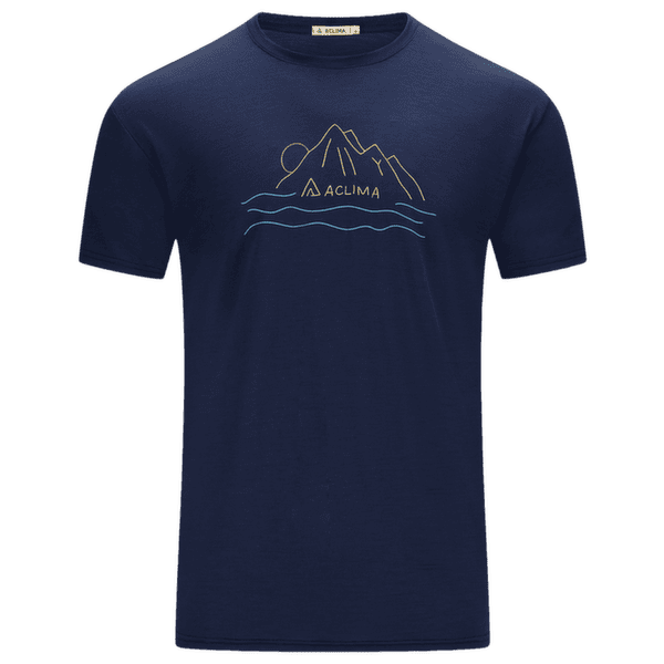 Tricou cu mânecă scurtă Aclima LightWool 140 Classic Tee Sunset Men Navy Blazer