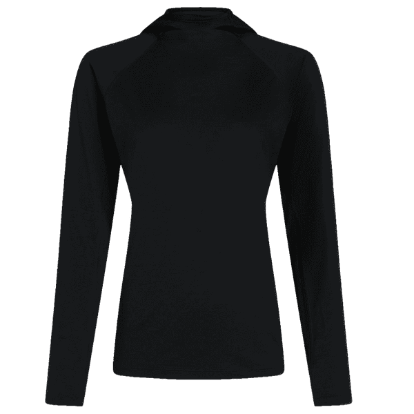 Tricou cu mânecă lungă Icebreaker MerinoFine 150 Ace LS Hoodie Women BLACK